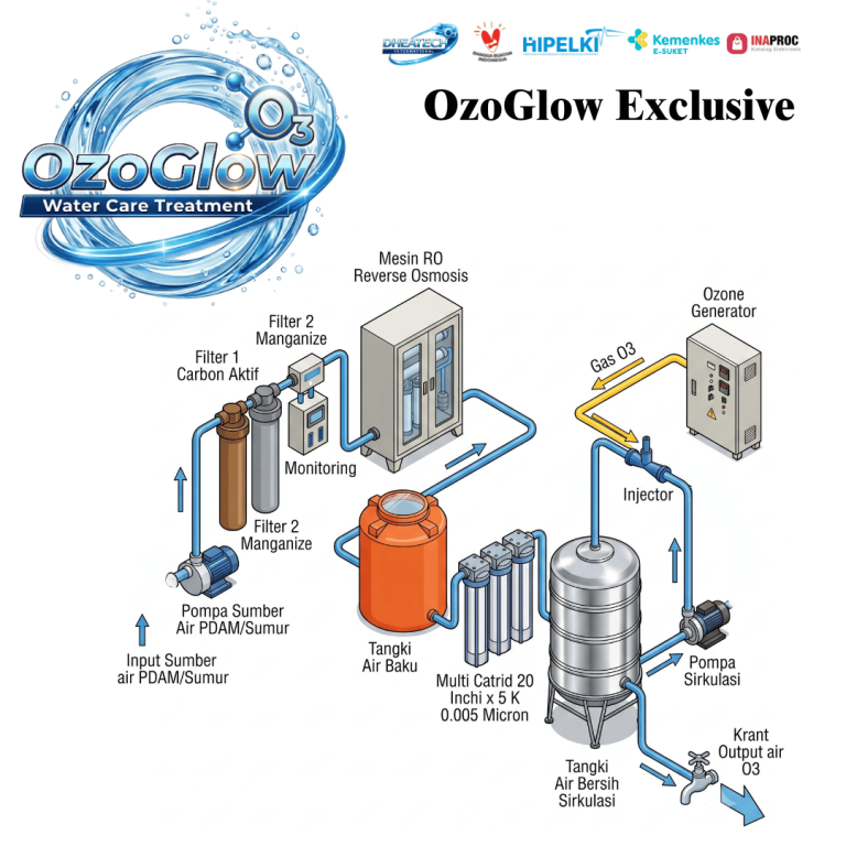 OzoGlow Water Care Exclusive instalasi air bersih seperti klinik kecantikan