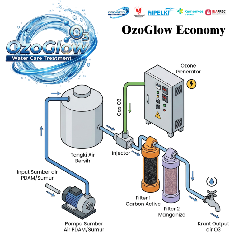 ozoglow water care economy sterilisasi air bersih